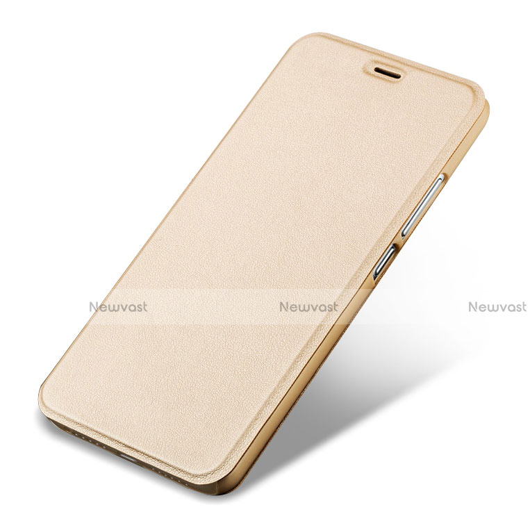 Leather Case Stands Flip Cover for Huawei P9 Lite Mini Gold