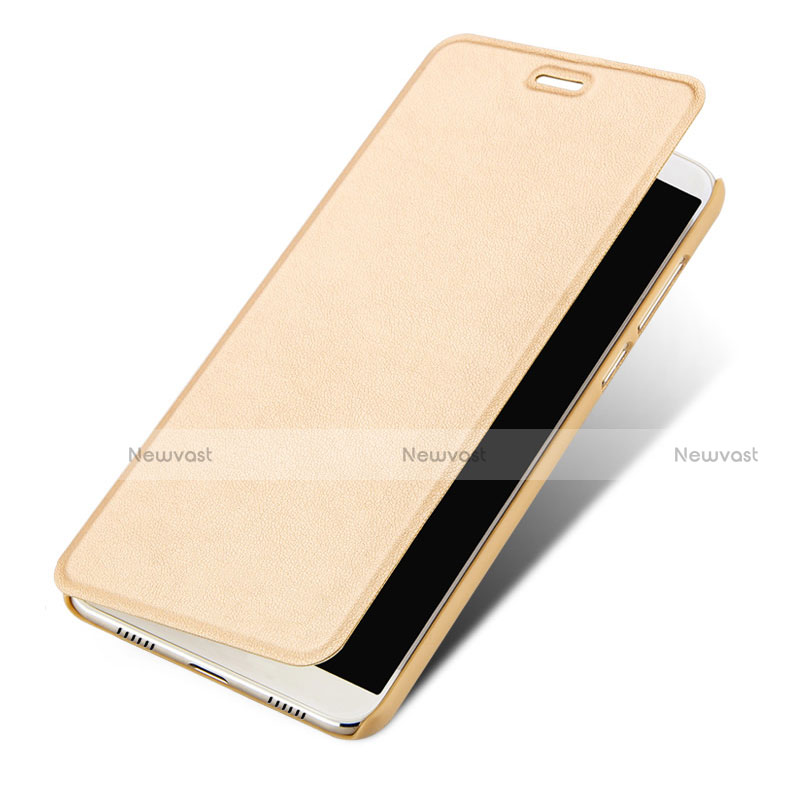 Leather Case Stands Flip Cover for Huawei Y5 III Y5 3 Gold