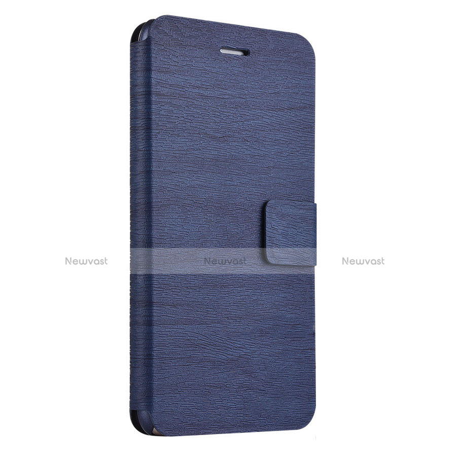 Leather Case Stands Flip Cover for Huawei Y6 Pro (2017) Blue