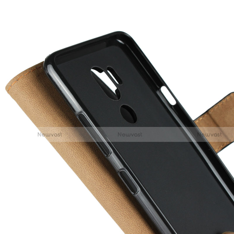 Leather Case Stands Flip Cover for LG G7 Black