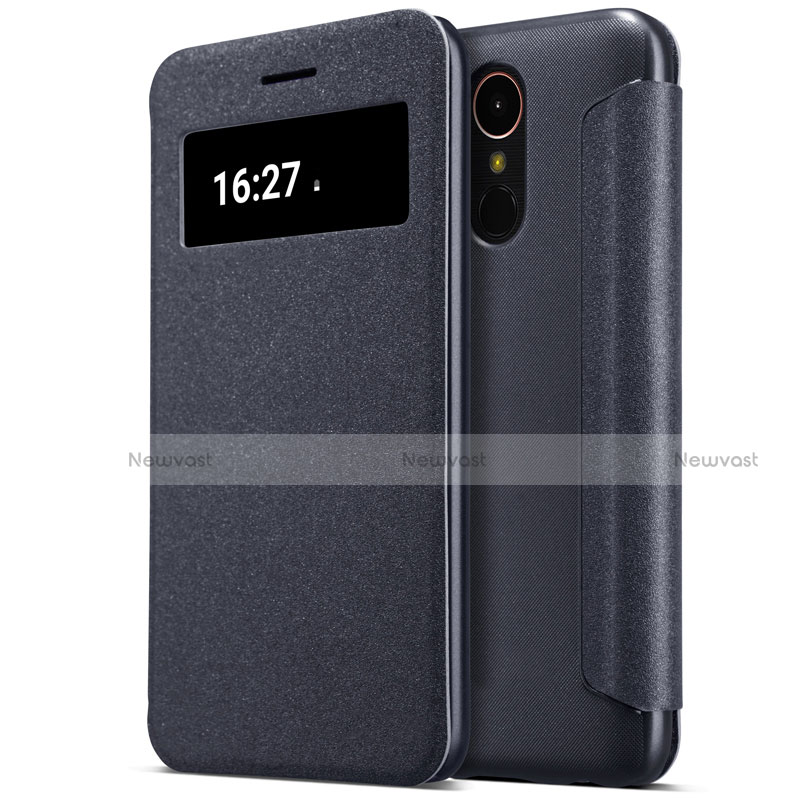 Leather Case Stands Flip Cover for LG K10 (2017) Black