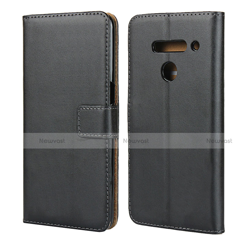 Leather Case Stands Flip Cover for LG V50 ThinQ 5G Black