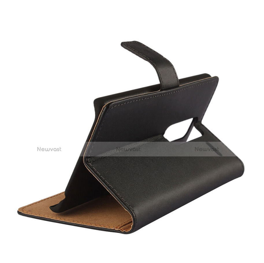 Leather Case Stands Flip Cover for LG Zero Black