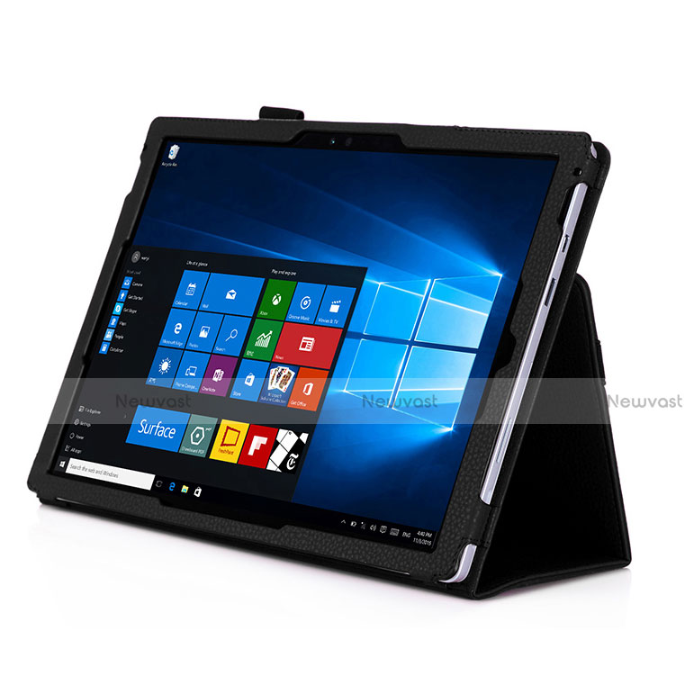 Leather Case Stands Flip Cover for Microsoft Surface Pro 3 Black