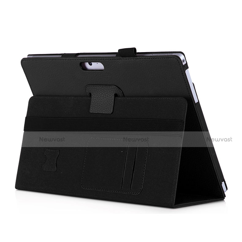 Leather Case Stands Flip Cover for Microsoft Surface Pro 3 Black
