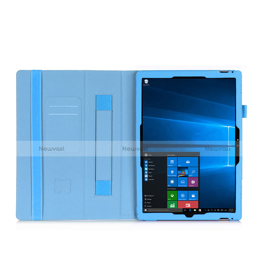 Leather Case Stands Flip Cover for Microsoft Surface Pro 3 Blue