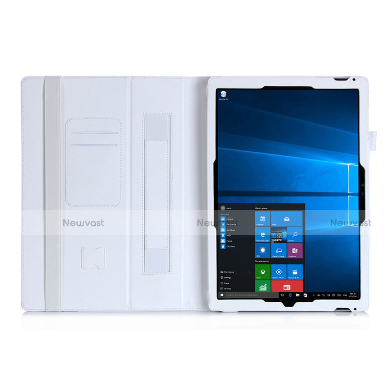 Leather Case Stands Flip Cover for Microsoft Surface Pro 3 White