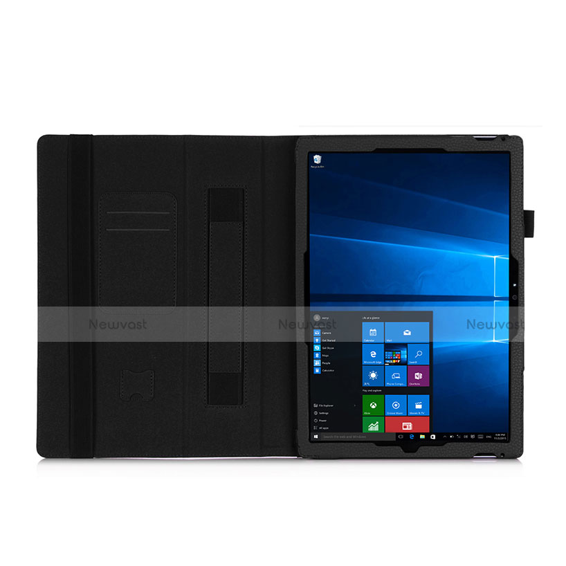 Leather Case Stands Flip Cover for Microsoft Surface Pro 4 Black