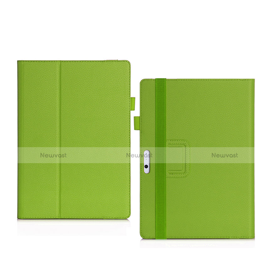 Leather Case Stands Flip Cover for Microsoft Surface Pro 4 Green