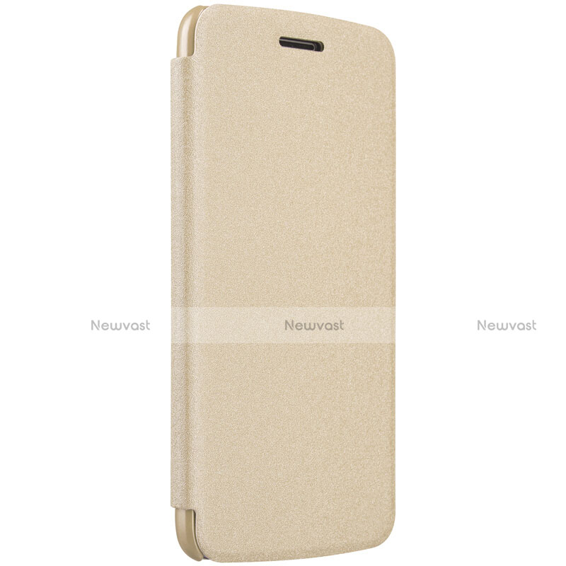 Leather Case Stands Flip Cover for Motorola Moto G5 Plus Gold