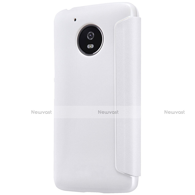 Leather Case Stands Flip Cover for Motorola Moto G5 White