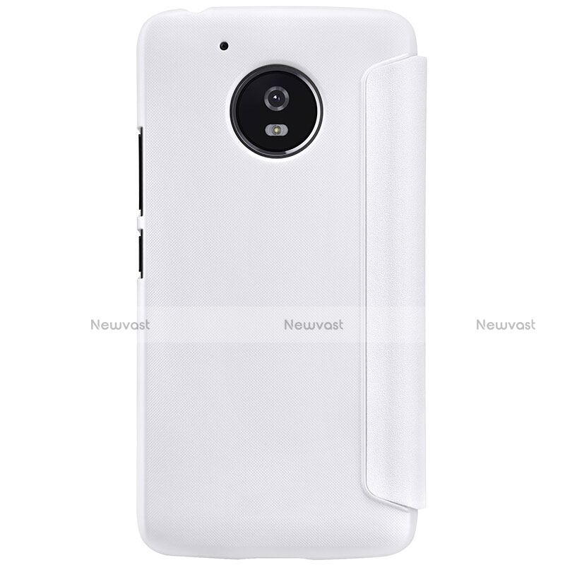 Leather Case Stands Flip Cover for Motorola Moto G5 White