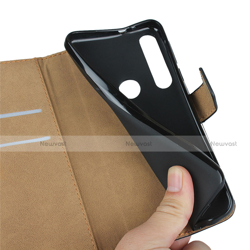 Leather Case Stands Flip Cover for Motorola Moto G8 Play Black