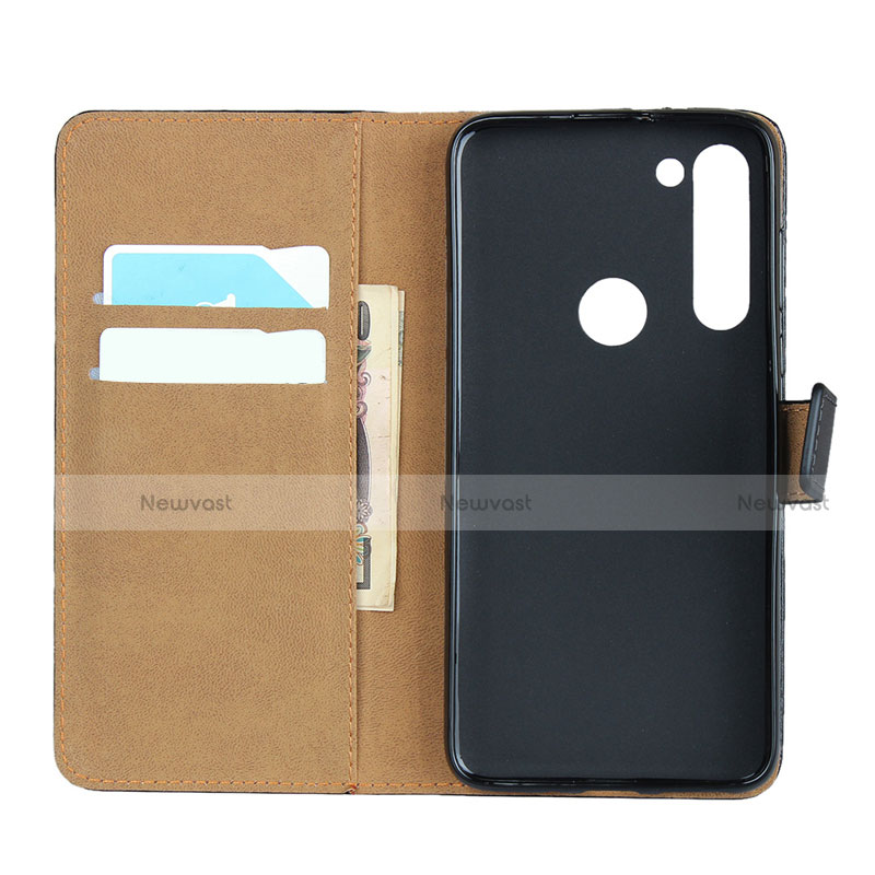 Leather Case Stands Flip Cover for Motorola Moto G8 Power Black