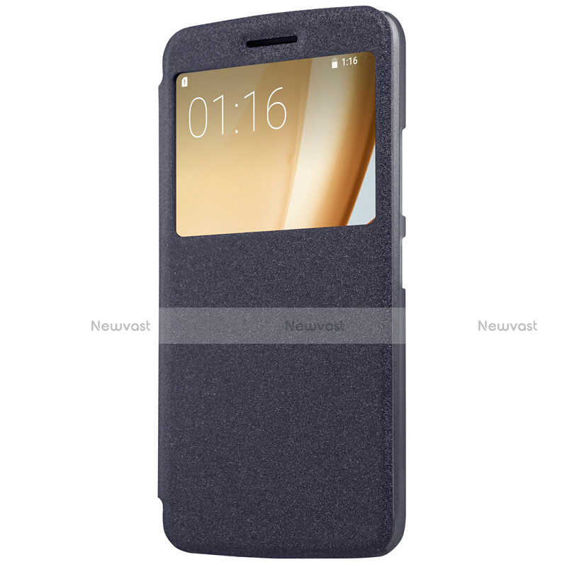 Leather Case Stands Flip Cover for Motorola Moto M XT1662 Black