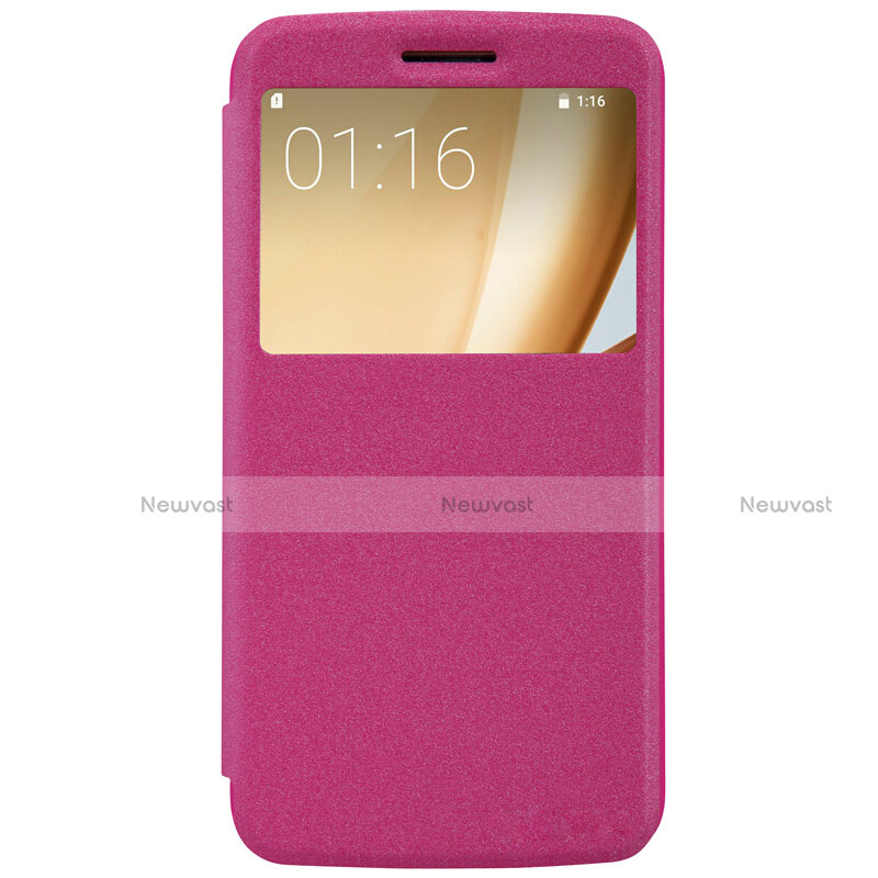 Leather Case Stands Flip Cover for Motorola Moto M XT1662 Red