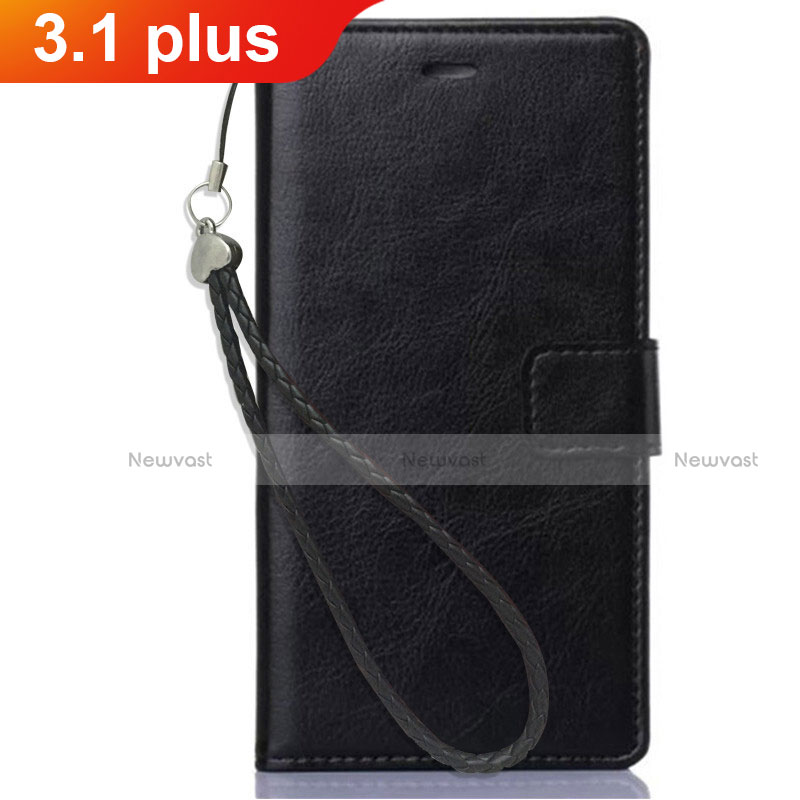 Leather Case Stands Flip Cover for Nokia 3.1 Plus Black