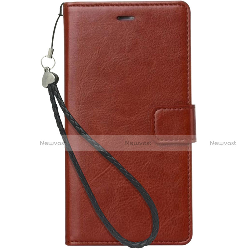 Leather Case Stands Flip Cover for Nokia 3.1 Plus Brown