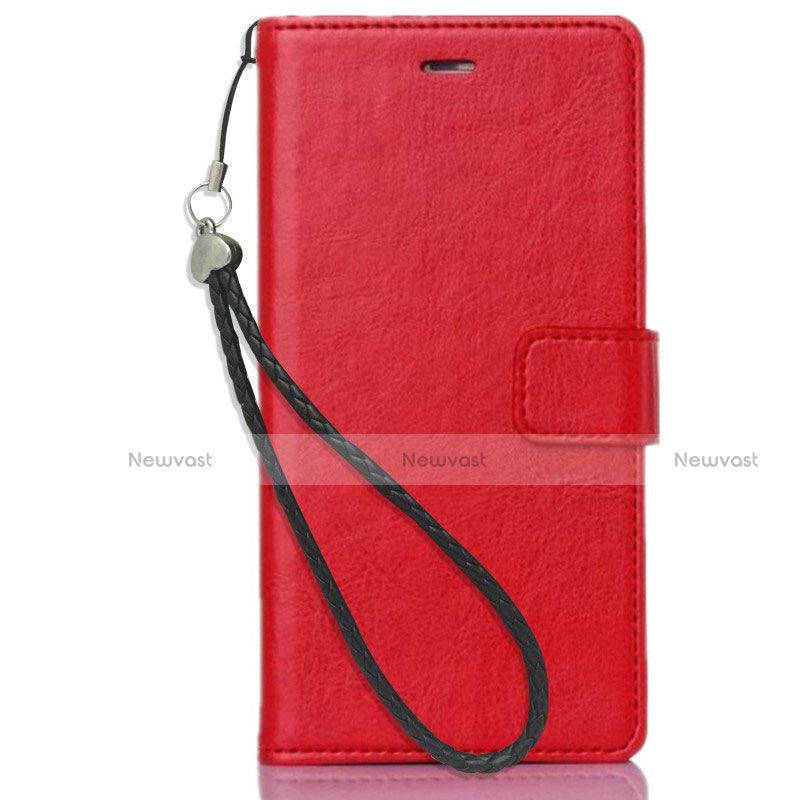 Leather Case Stands Flip Cover for Nokia 3.1 Plus Red