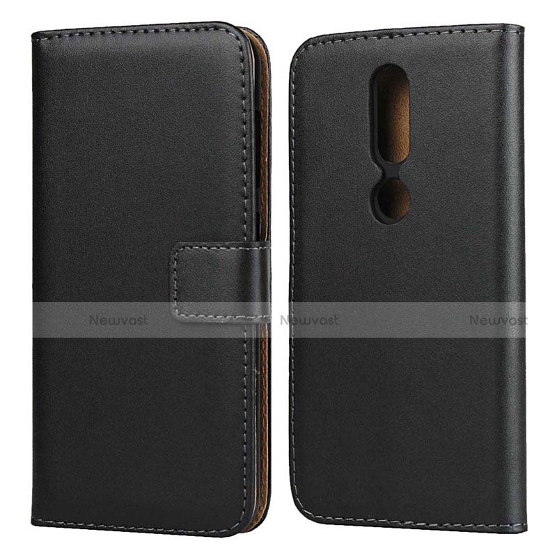 Leather Case Stands Flip Cover for Nokia 4.2 Black