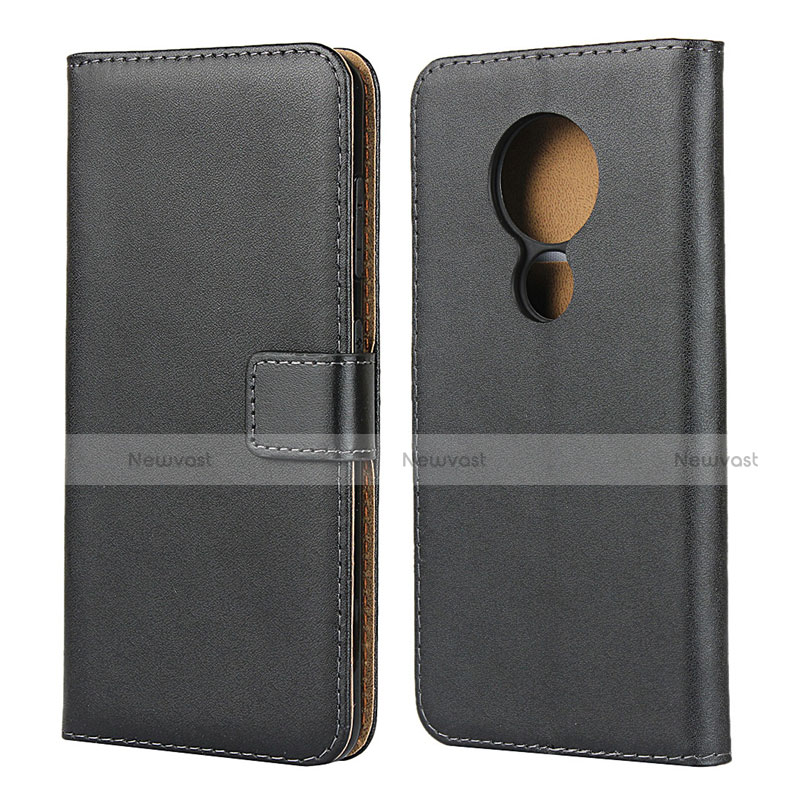 Leather Case Stands Flip Cover for Nokia 6.2 Black