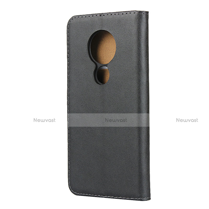 Leather Case Stands Flip Cover for Nokia 7.2 Black