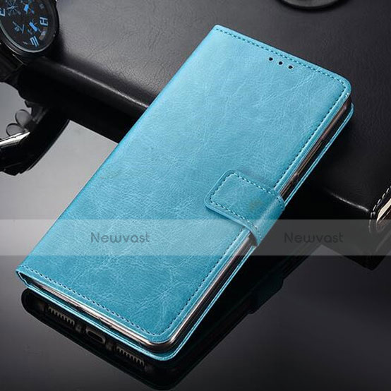 Leather Case Stands Flip Cover for Nokia 9 PureView Sky Blue