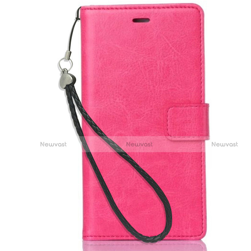 Leather Case Stands Flip Cover for Nokia X3 Hot Pink