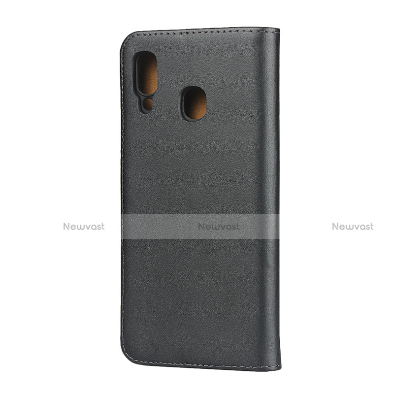 Leather Case Stands Flip Cover for Samsung Galaxy A30 Black
