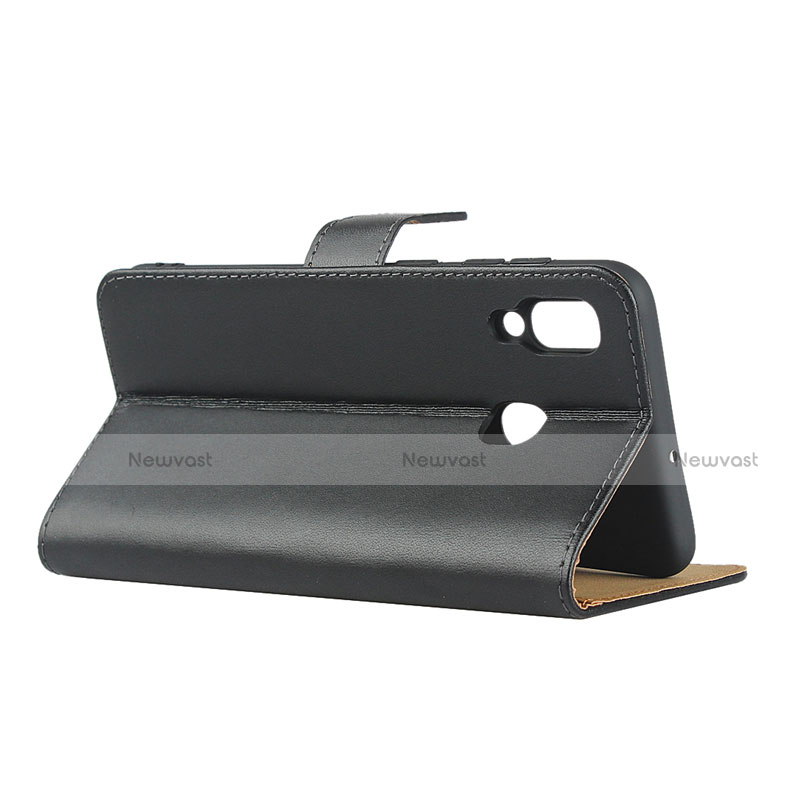 Leather Case Stands Flip Cover for Samsung Galaxy A30 Black