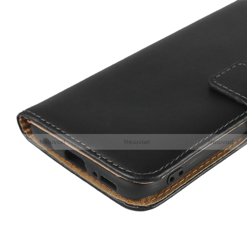 Leather Case Stands Flip Cover for Samsung Galaxy A40 Black