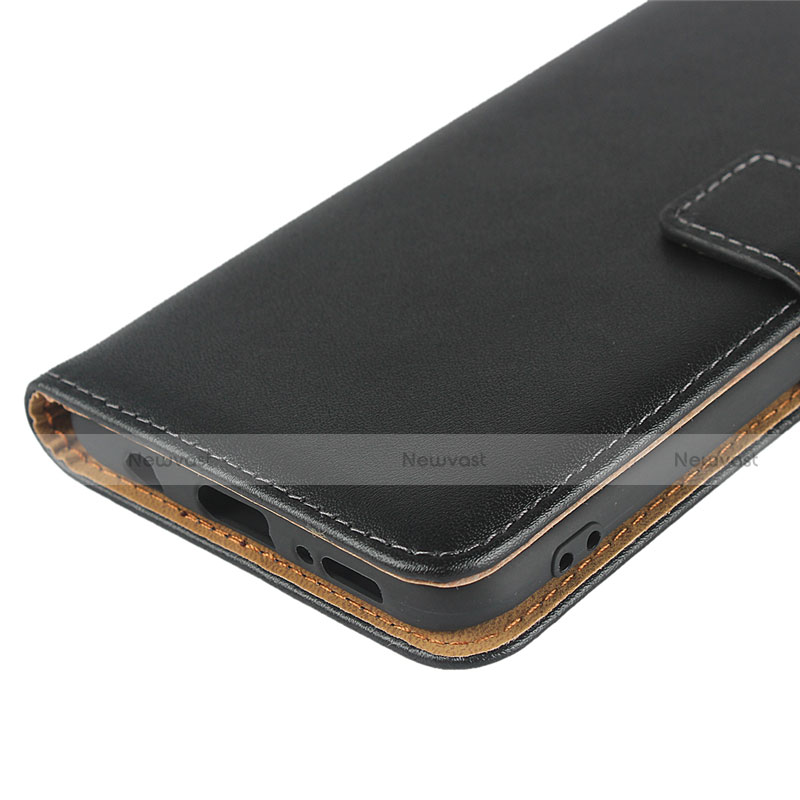 Leather Case Stands Flip Cover for Samsung Galaxy A50 Black