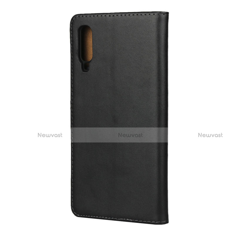 Leather Case Stands Flip Cover for Samsung Galaxy A70 Black