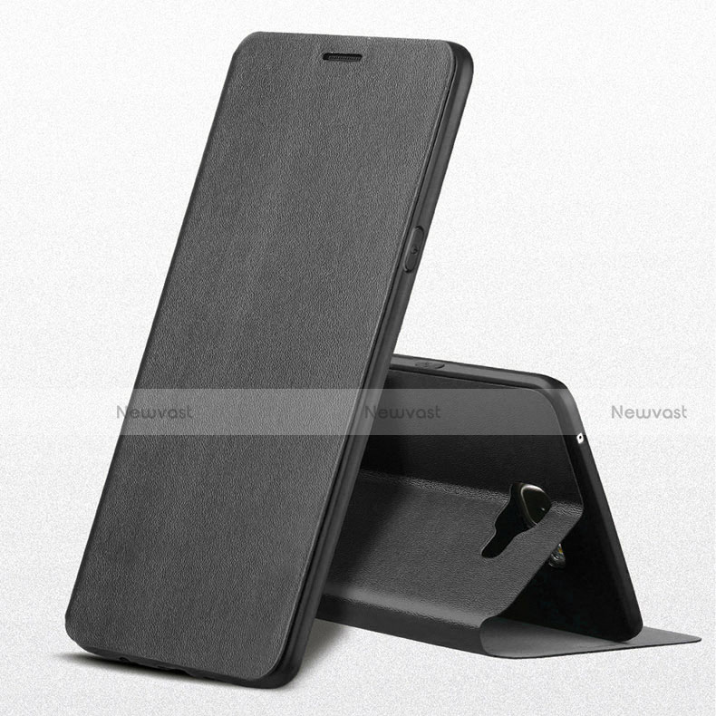 Leather Case Stands Flip Cover for Samsung Galaxy A9 (2016) A9000 Black