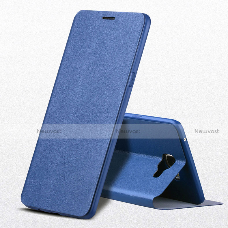 Leather Case Stands Flip Cover for Samsung Galaxy A9 Pro (2016) SM-A9100 Blue