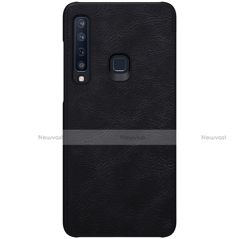 Leather Case Stands Flip Cover for Samsung Galaxy A9s Black