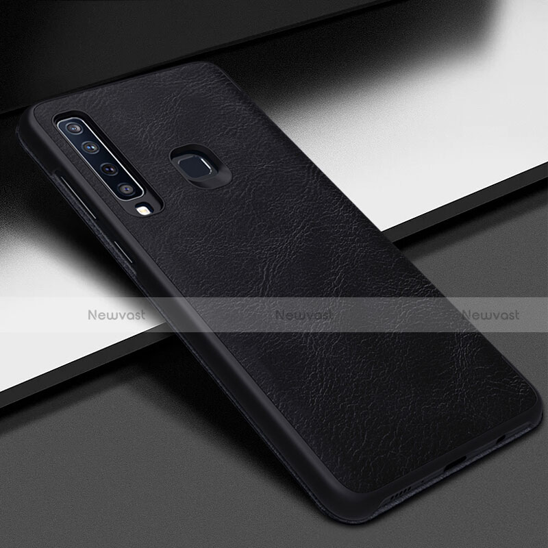 Leather Case Stands Flip Cover for Samsung Galaxy A9s Black