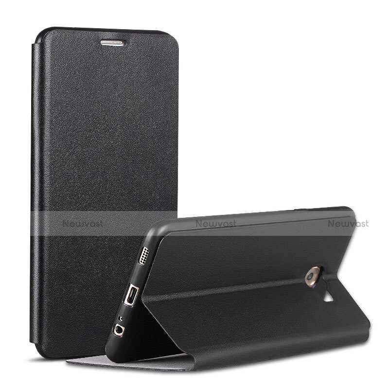 Leather Case Stands Flip Cover for Samsung Galaxy C5 Pro C5010 Black