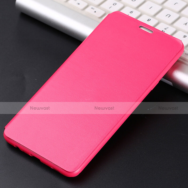 Leather Case Stands Flip Cover for Samsung Galaxy C5 Pro C5010 Hot Pink