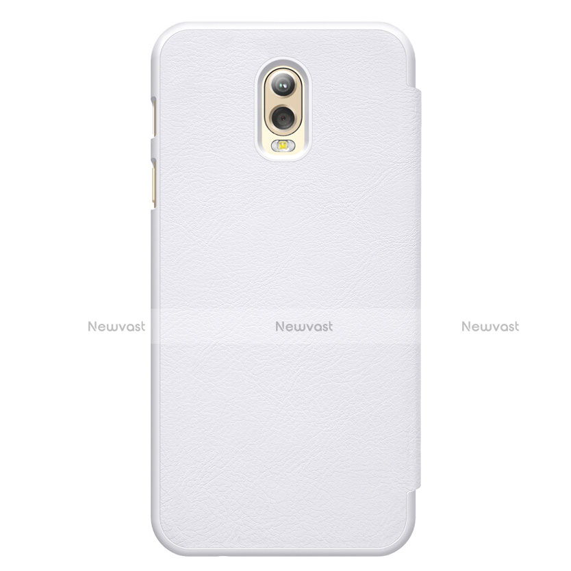 Leather Case Stands Flip Cover for Samsung Galaxy C7 (2017) White