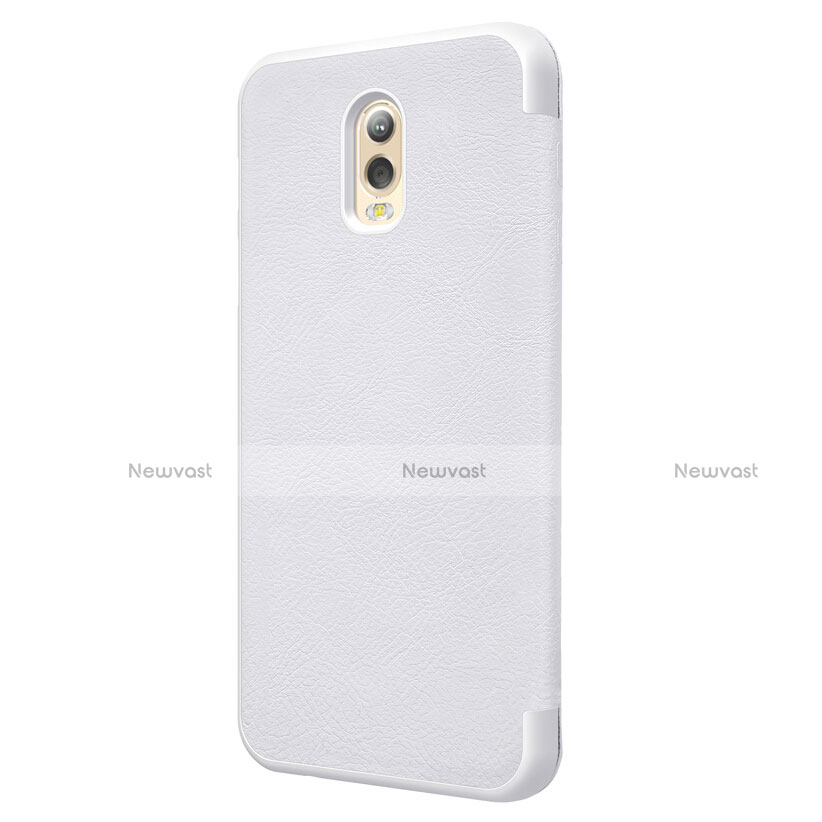 Leather Case Stands Flip Cover for Samsung Galaxy C7 (2017) White