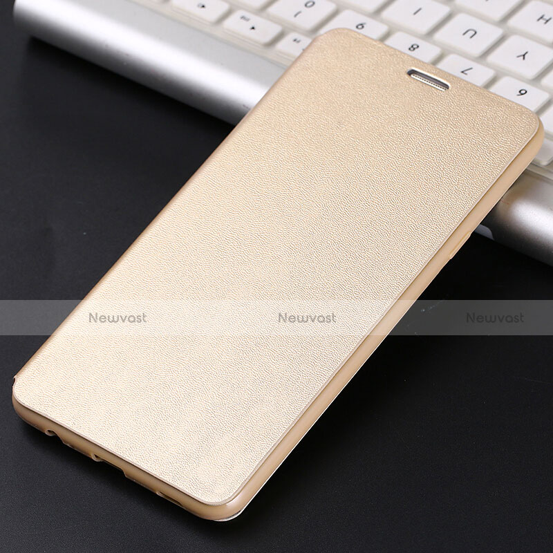 Leather Case Stands Flip Cover for Samsung Galaxy C7 Pro C7010 Gold