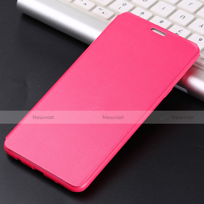 Leather Case Stands Flip Cover for Samsung Galaxy C7 Pro C7010 Hot Pink