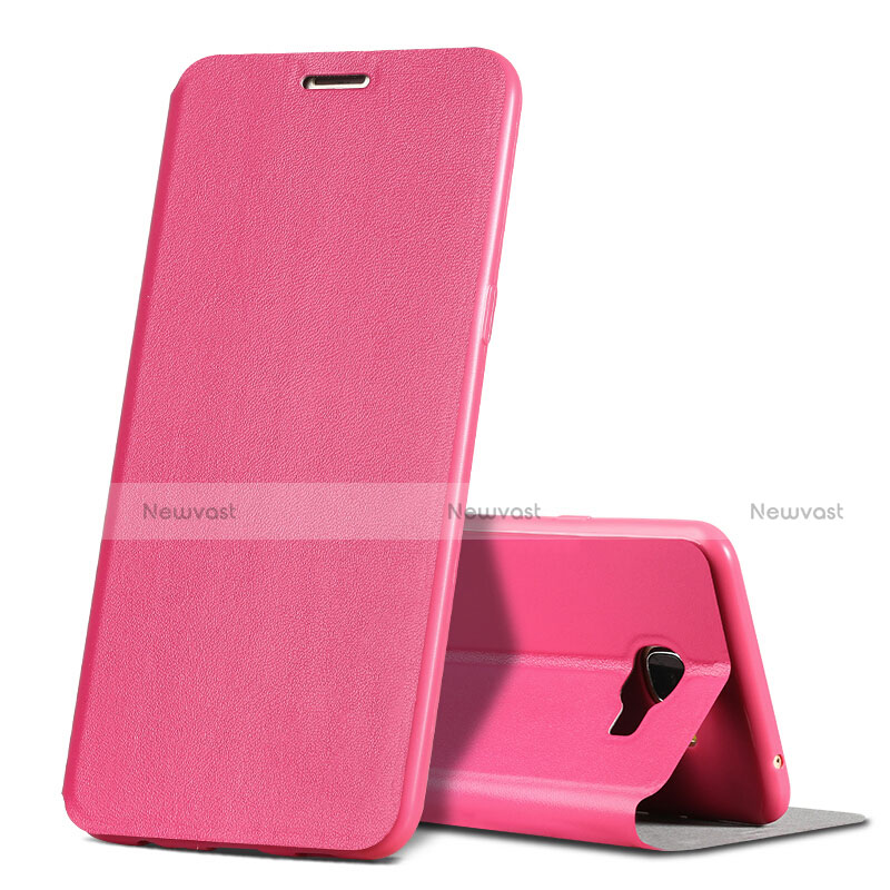 Leather Case Stands Flip Cover for Samsung Galaxy C7 SM-C7000 Pink