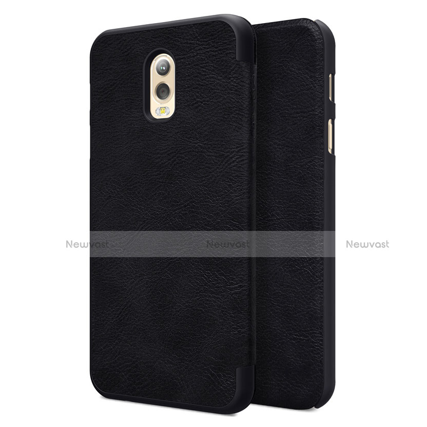 Leather Case Stands Flip Cover for Samsung Galaxy C8 C710F Black