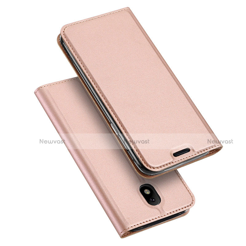 Leather Case Stands Flip Cover for Samsung Galaxy J5 (2017) Duos J530F Pink
