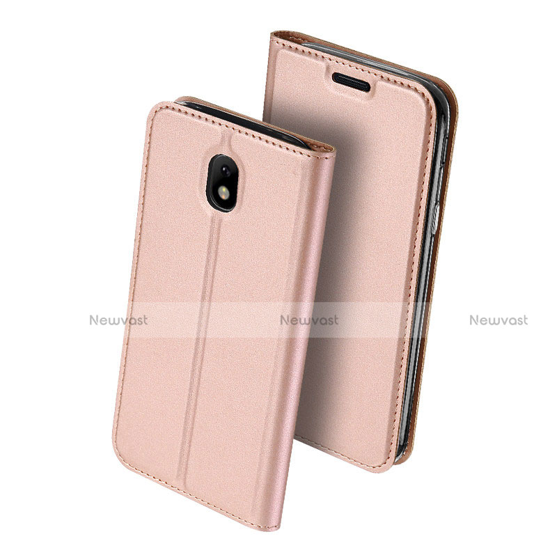 Leather Case Stands Flip Cover for Samsung Galaxy J5 (2017) SM-J750F Pink