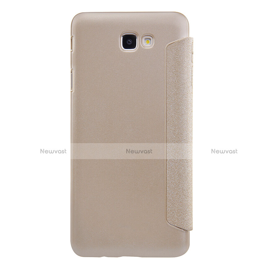 Leather Case Stands Flip Cover for Samsung Galaxy J5 Prime G570F Gold