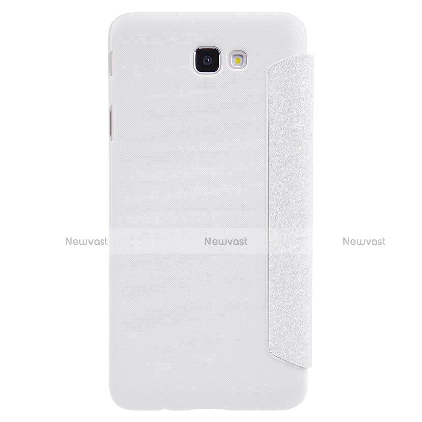 Leather Case Stands Flip Cover for Samsung Galaxy J5 Prime G570F White