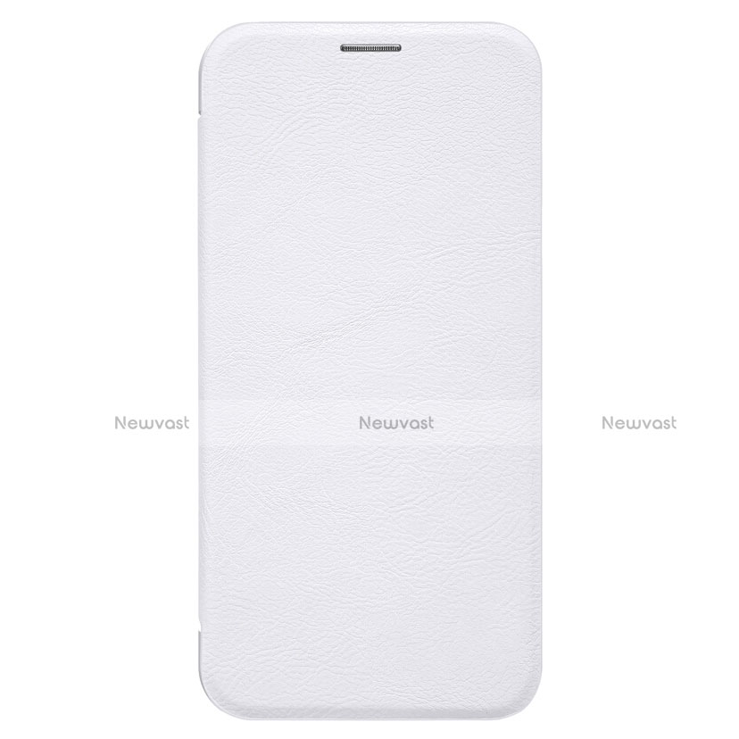 Leather Case Stands Flip Cover for Samsung Galaxy J7 Plus White